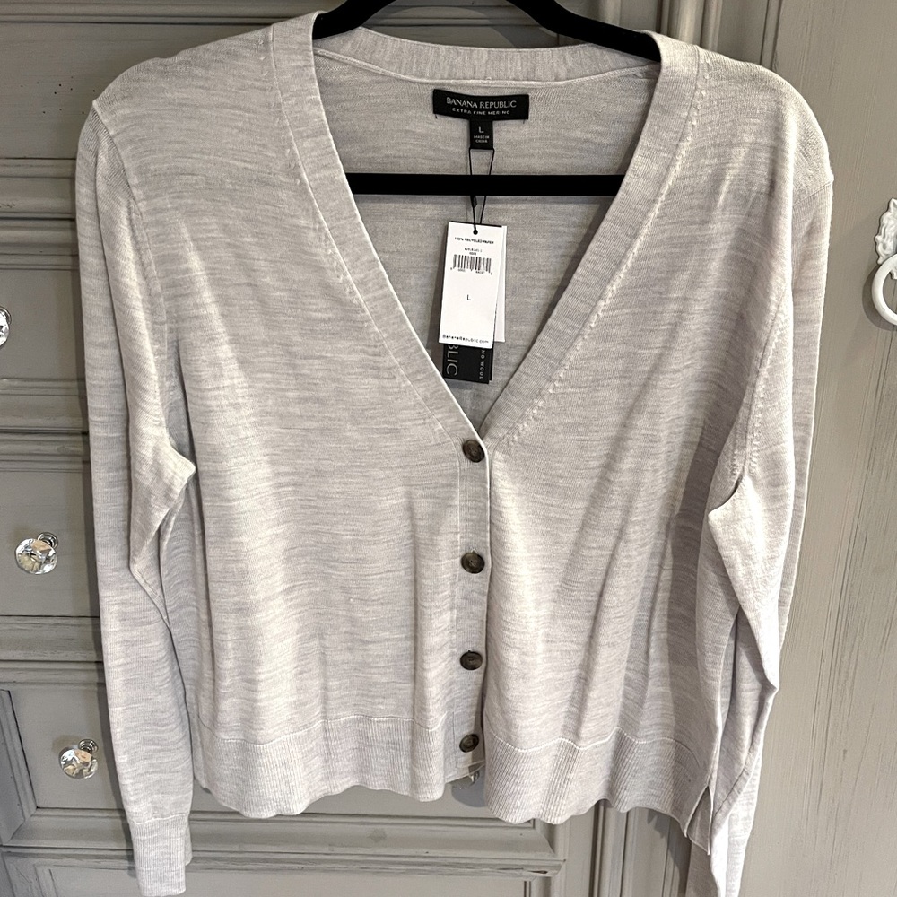 BANANA REPUBLIC light weight Cardigan sz L NWT